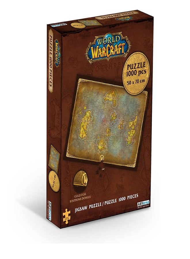 ABYstyle World of Warcraft Azeroth's Map Jigsaw Puzzle 1000 Pcs Featuring Azeroth Land Ideal Gift for Anime and Puzzle Enthusiasts Family-Friendly Activity - Image 1